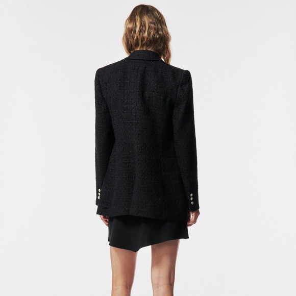 Zara Button Textured Weave Blazer - Picture 4 of 5